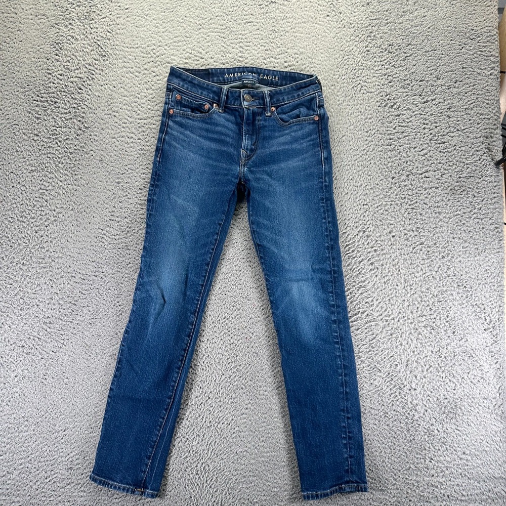 American‎ Eagle Outfitters Airflex+ Jeans Mens 26x28 Blue Denim Straight Slim